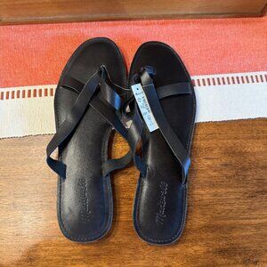 NWT - Madewell  The Boardwalk Thong Sandal in Leather - 11M